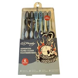 Ed Hardy 6 Piece Advanced Ultra Clean Toothbrush Set White Blue Gray